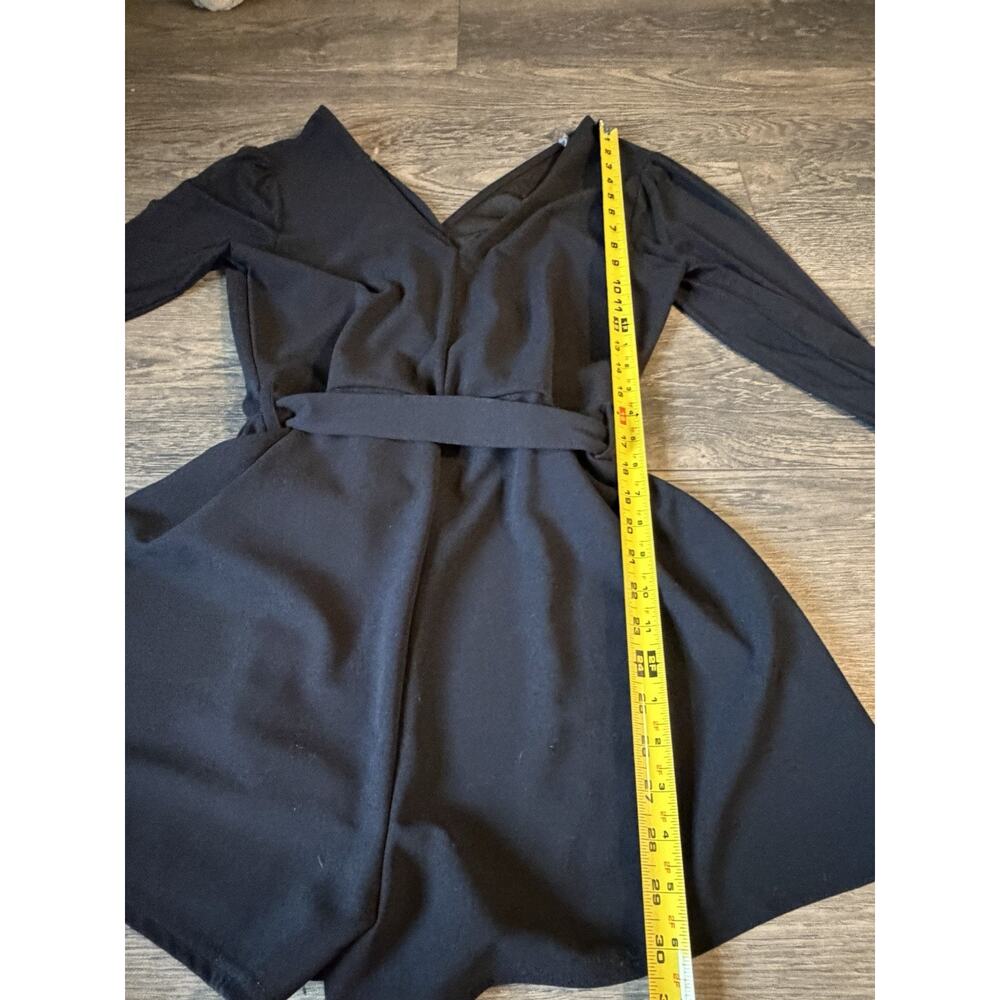 Vintage Y2K Justify Deep Plunge Shorts Romper Sheer Sleeve Goth Boho Size L - Picture 13 of 13